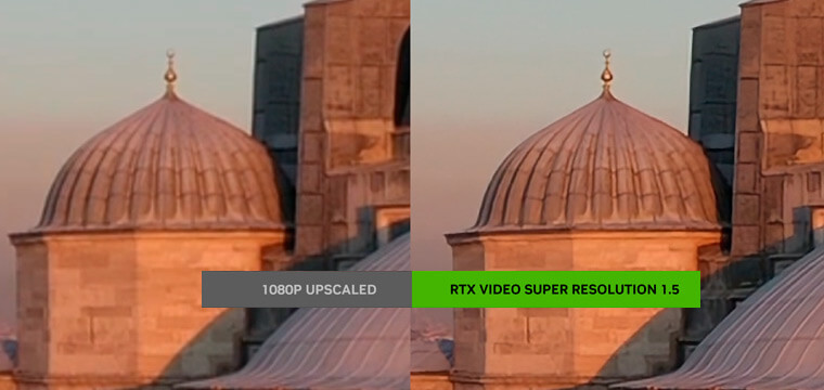 Улучшенное качество видео в RTX Video Super Resolution v1.5
